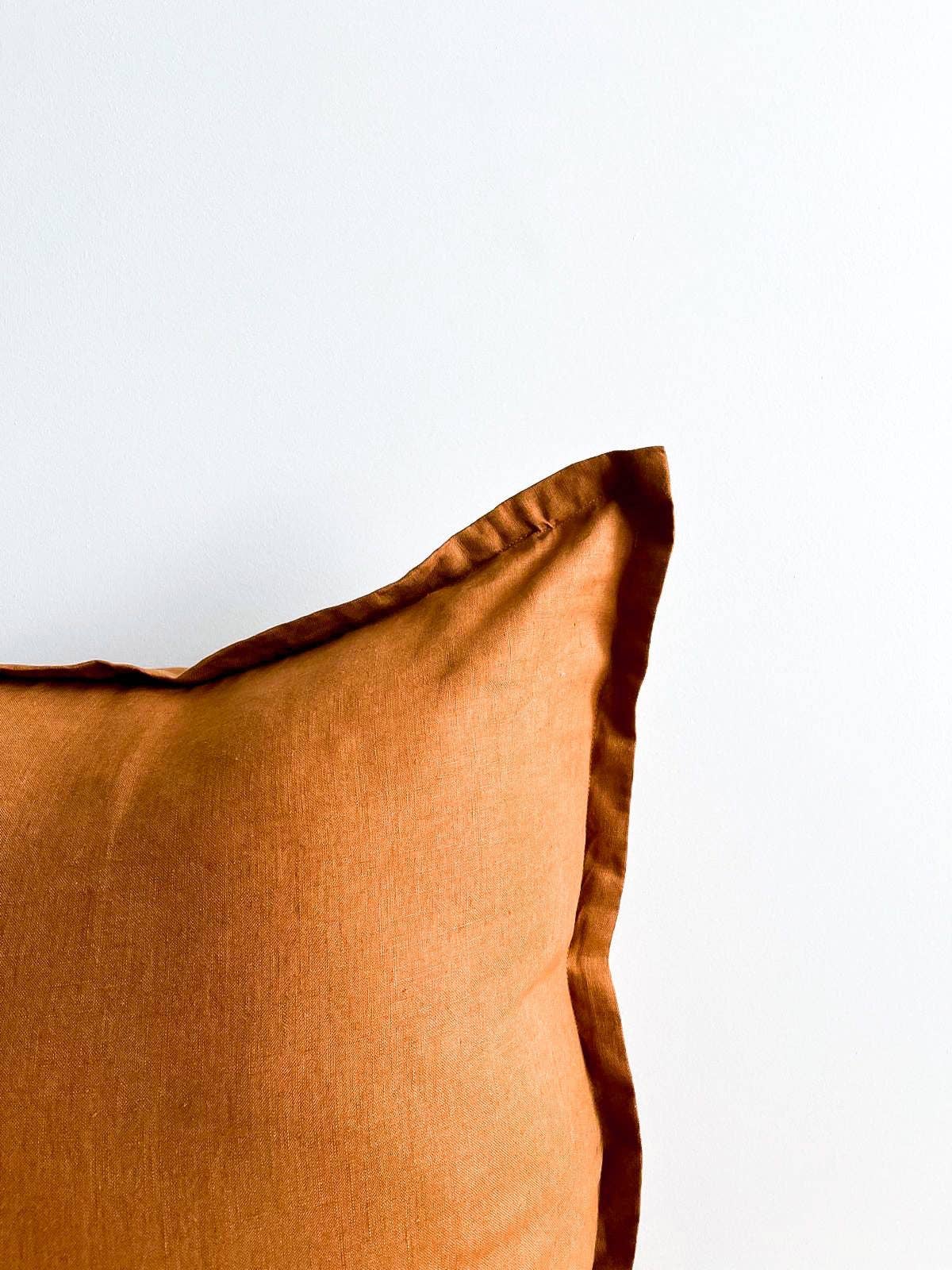 Pure French Linen Euro Cushion Cover - Tobacco